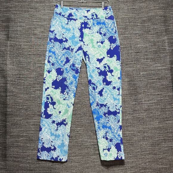 IBKUL Pants Women's Size 4 Blue Pascha Seafoam Golf Ankle - Picture 1 of 11